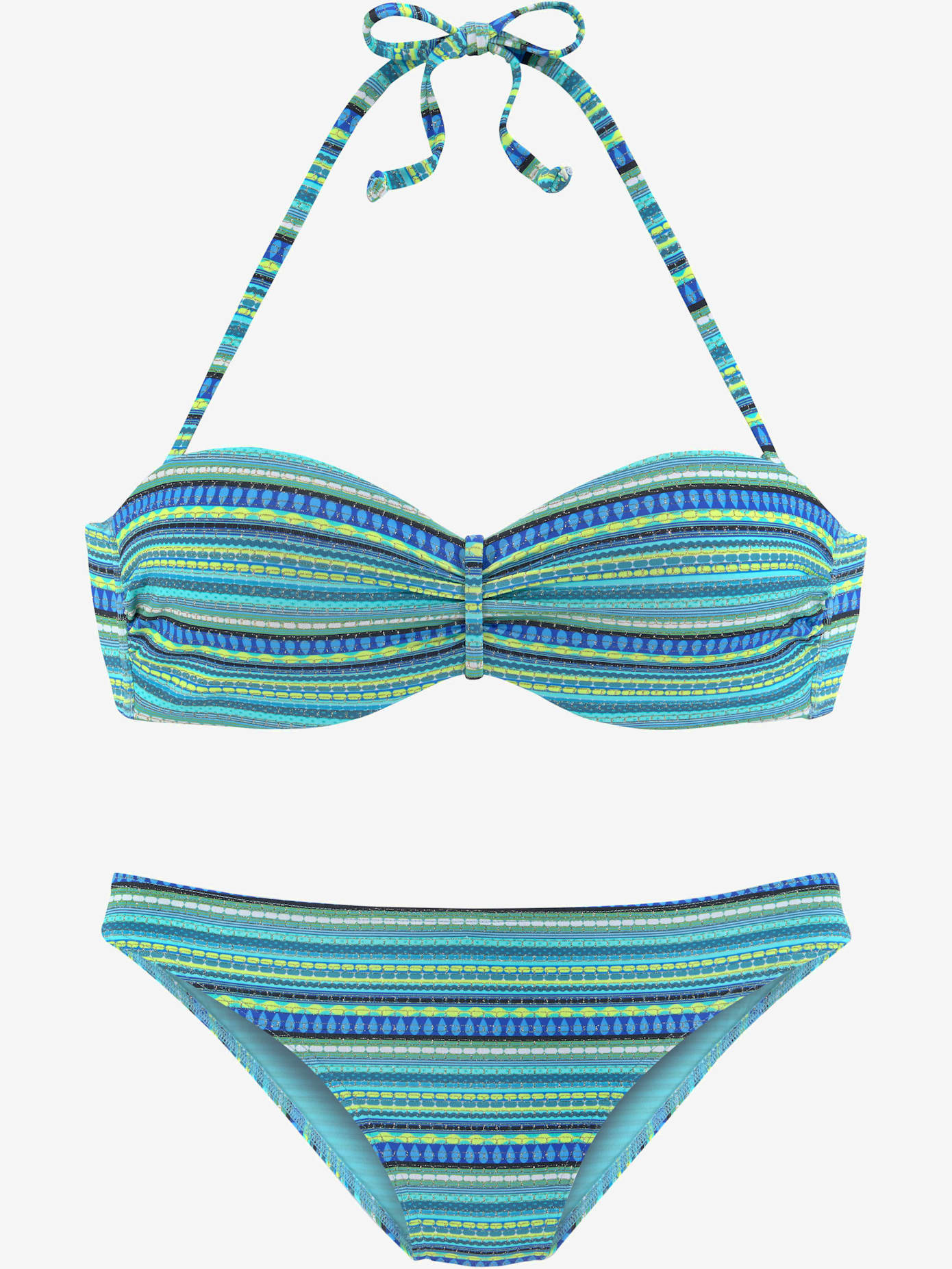 Maillot de bain bandeau à armatures rayures tendance