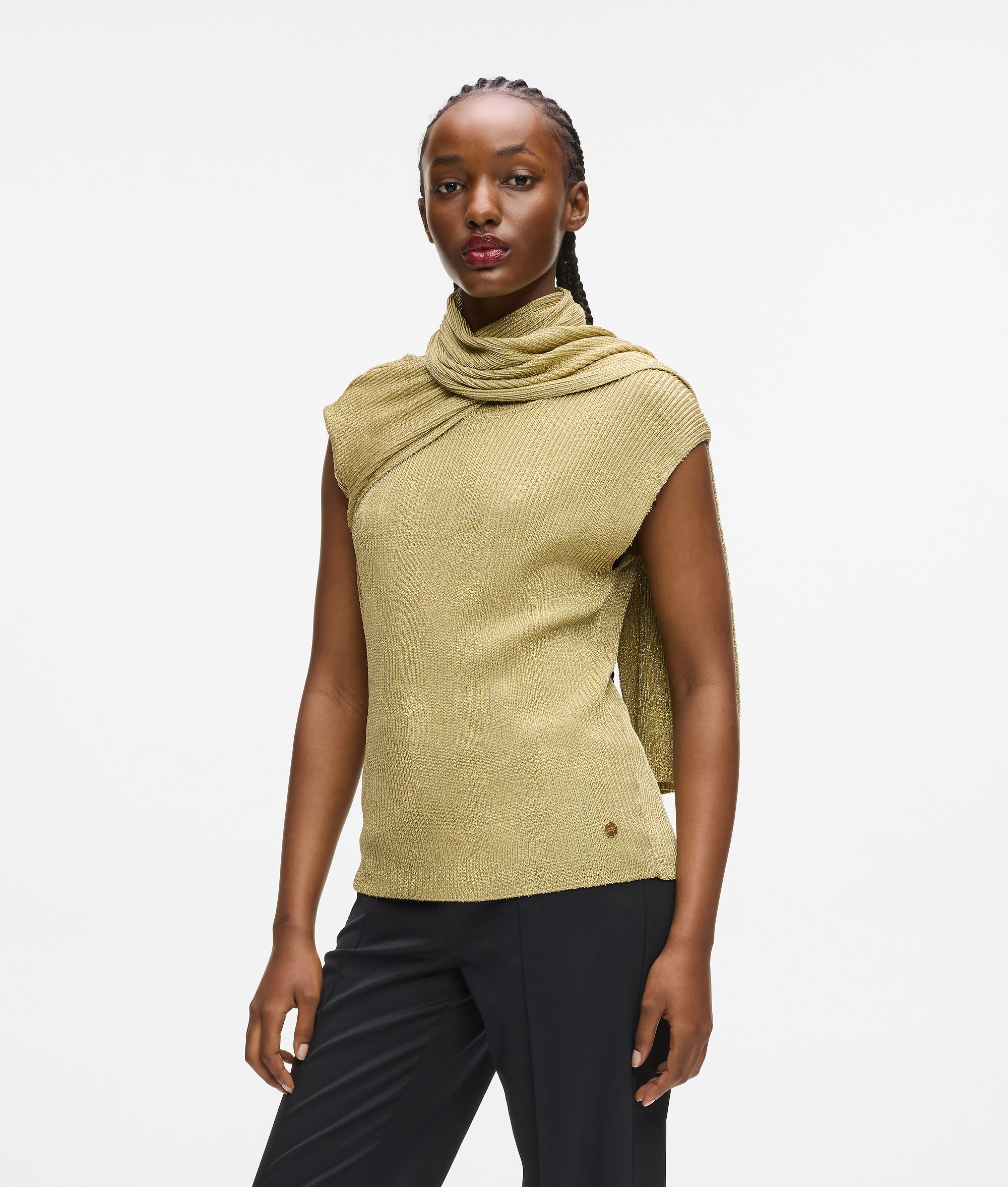 Metallic gebreide top