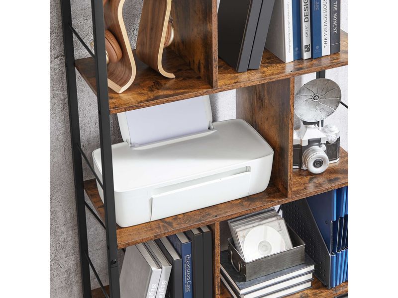 VASAGLE Bücherregal Braun/Schwarz Bücherregal mit 5 Ebenen