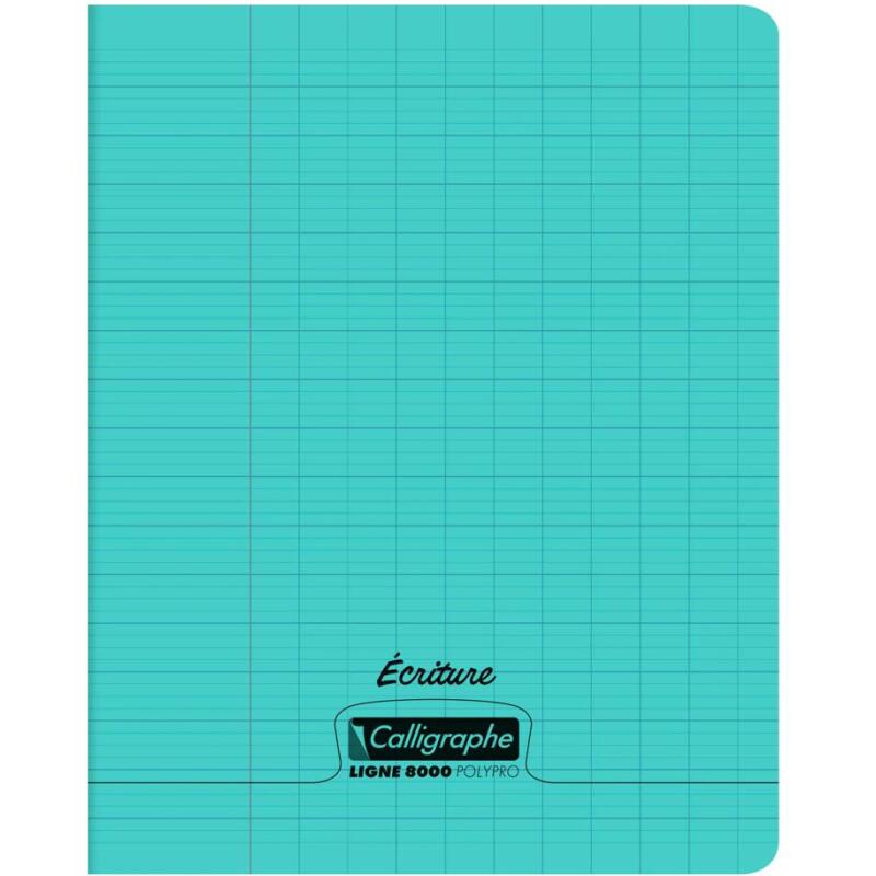 Cahier d'écriture piqué 8000 POLYPRO 17x22 cm 32 pages grands carreaux 2 ,5mm 90 g
