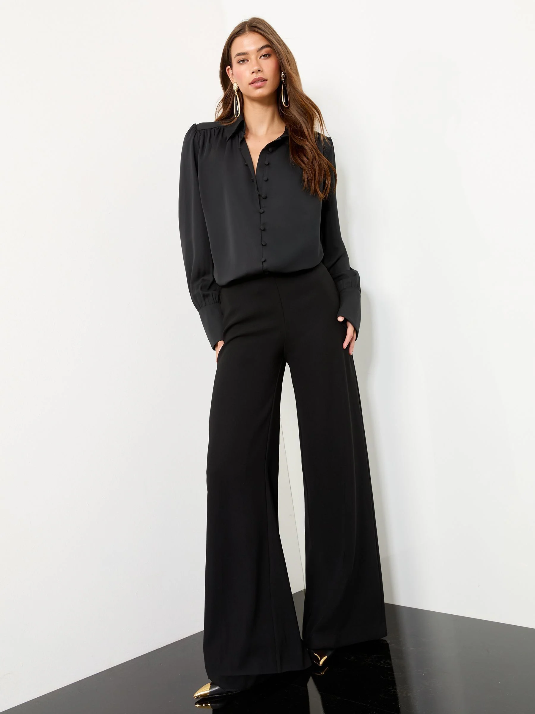 Lipsy Button Through Satin Shirt