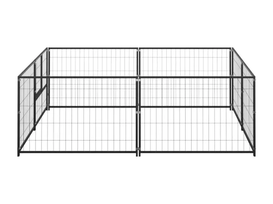 Chenil extérieur cage enclos noire 200 x 200 x 70 cm 02_0000531