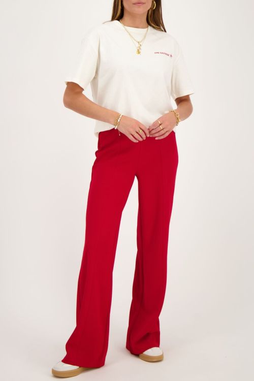 Bordeaux rode pantalon met plooien