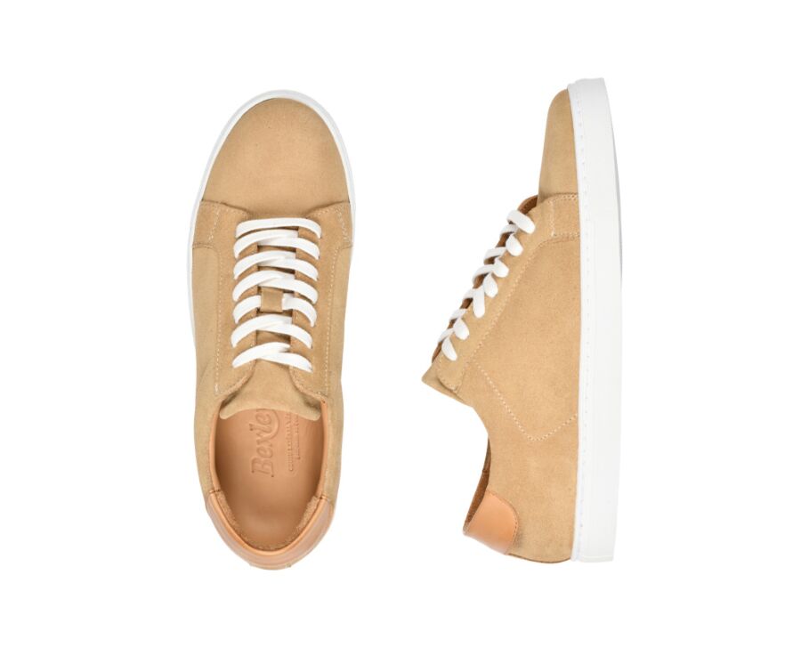 Sneakers homme cuir Velours beige foncé - INGLEWOOD