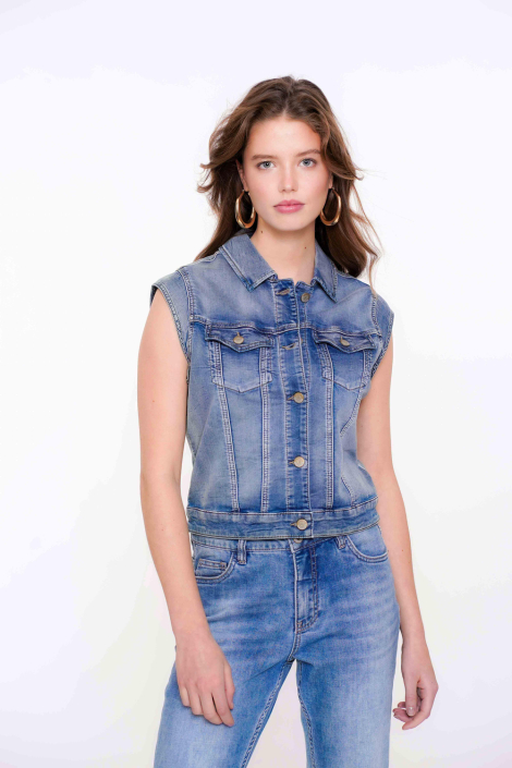 Geisha blauwe dames gilet