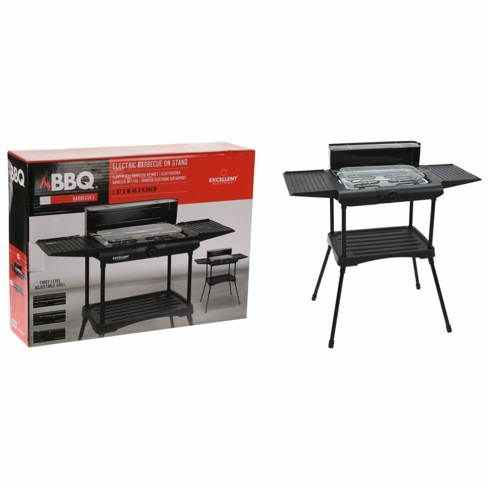 Barbecue électrique sur support 2000 w noir