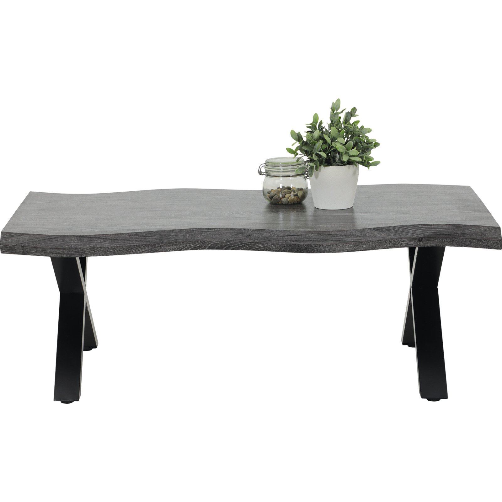 Salontisch Pina X-Fuss MDF grau 110 x 42 x 60 cm