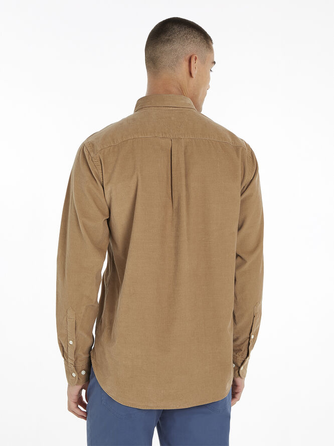 Tommy Hilfiger SOLID CORDUROY RF SHIRT Safari canvas