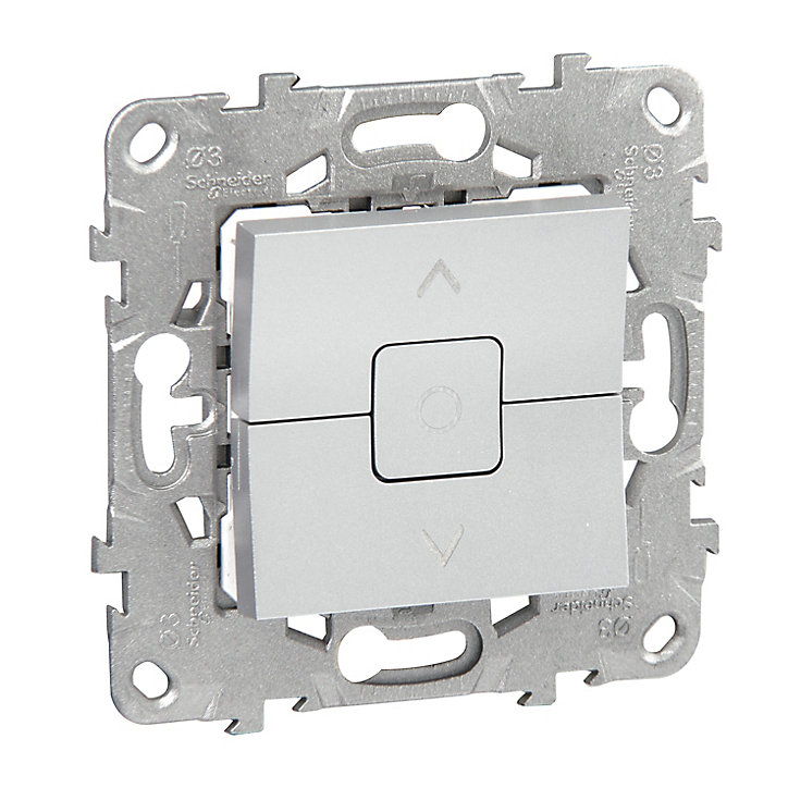 Mécanisme interrupteur va-et-vient de volet roulant Schneider Electric Unica Déco aluminium
