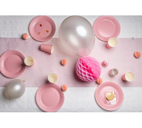 (20er Set) Ø23cm Pappteller Einweg Papier Teller Party Geschirr Tisch Deko (79214I) - Rosa