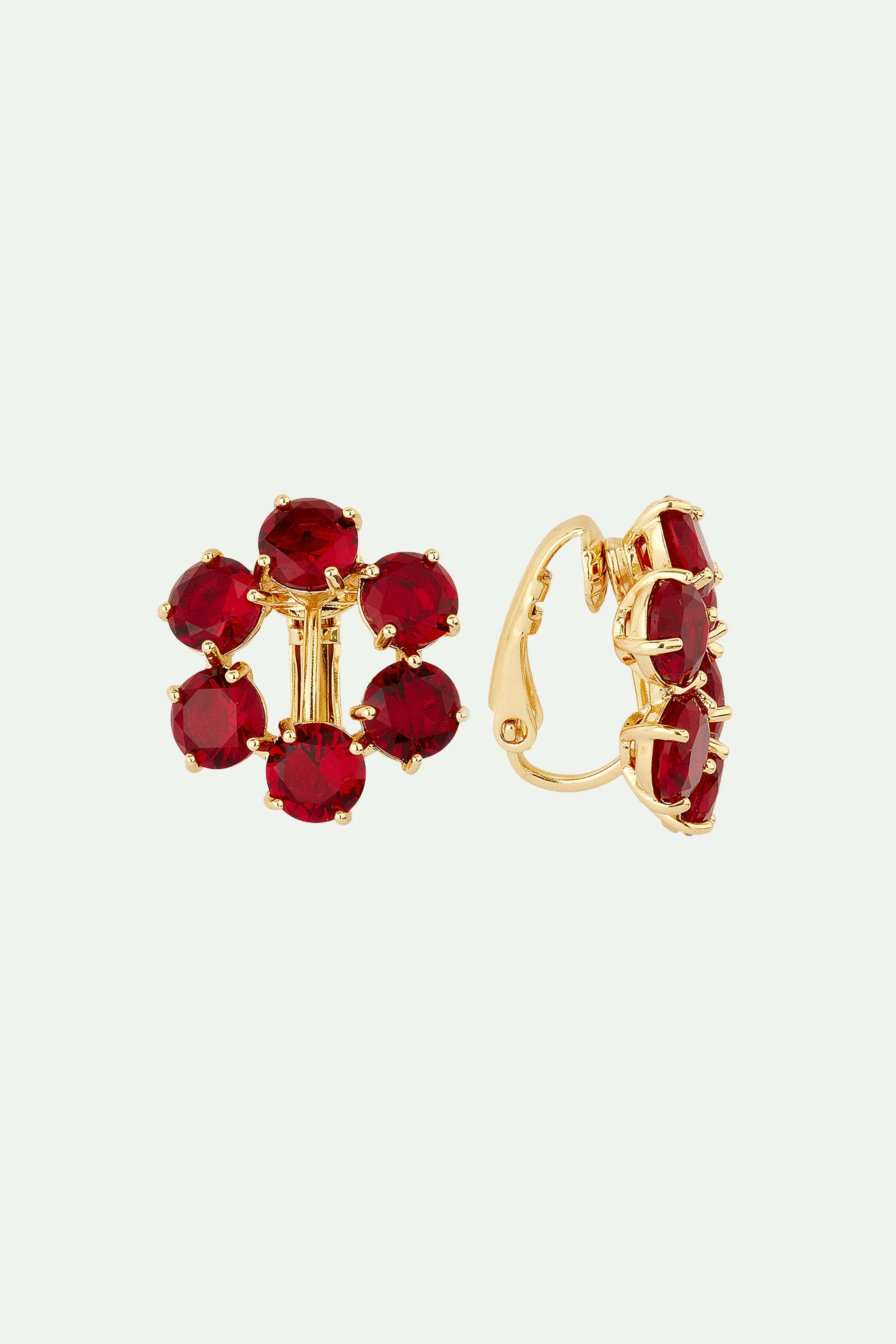 Boucles d'oreilles 6 pierres la diamantinegrenat | Rouge