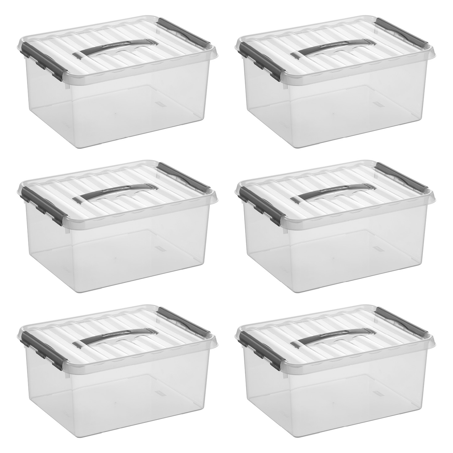 Sunware Q-line 15 liter set van 6 opbergboxen