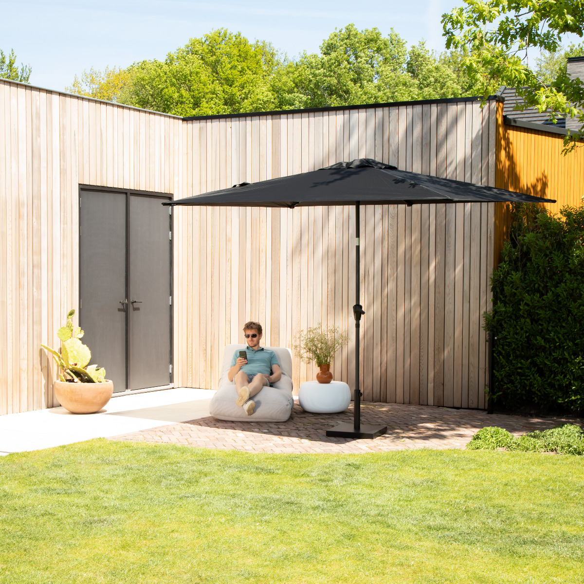 VONROC Rapallo 200 x 300 Premium Parasol met voet - Anthracite