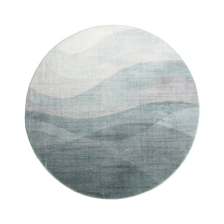 Rond modern vloerkleed - Field Groen