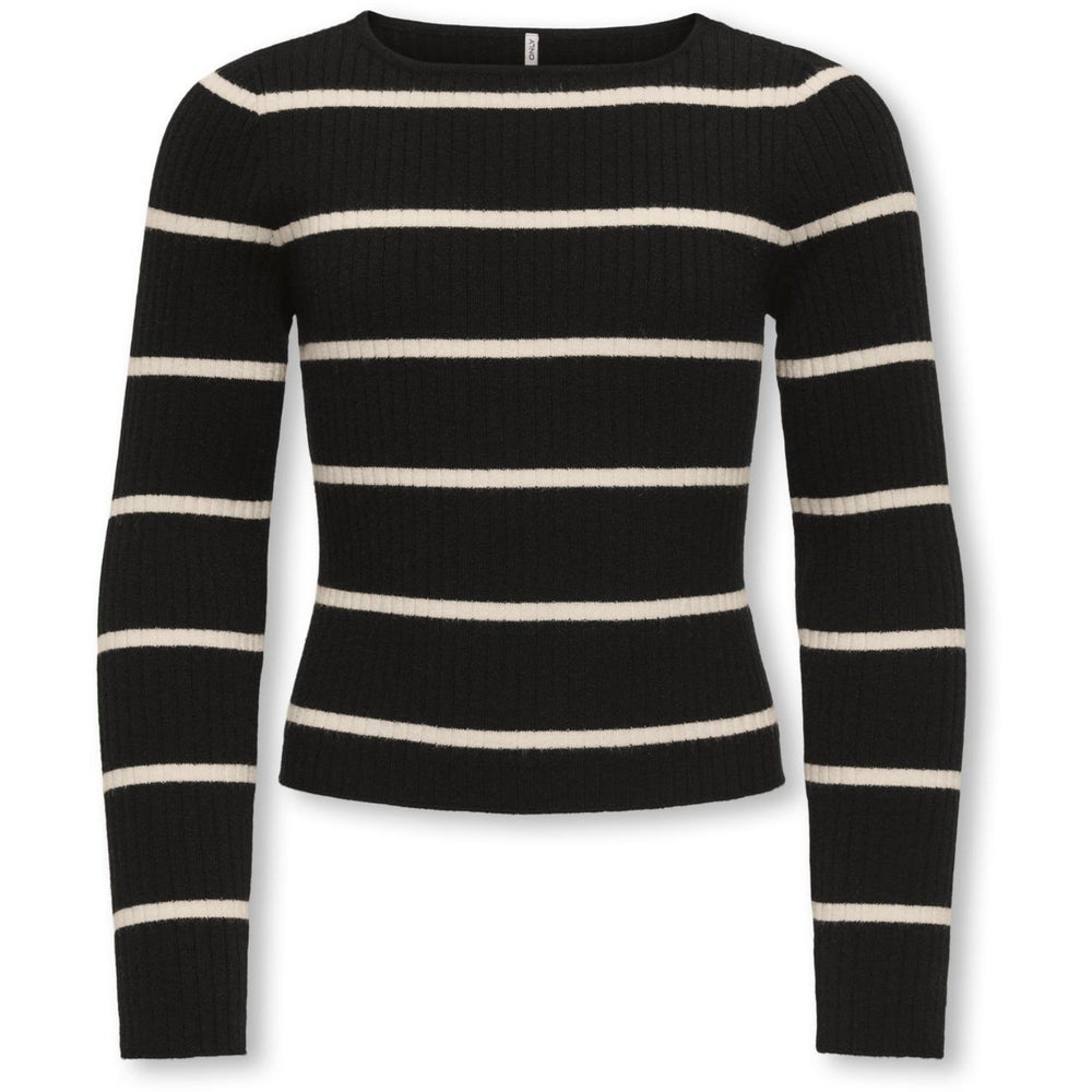 Køb kids ONLY Black Whitecap Gray Kogibi Ls Rib Boatneck Cp Knt