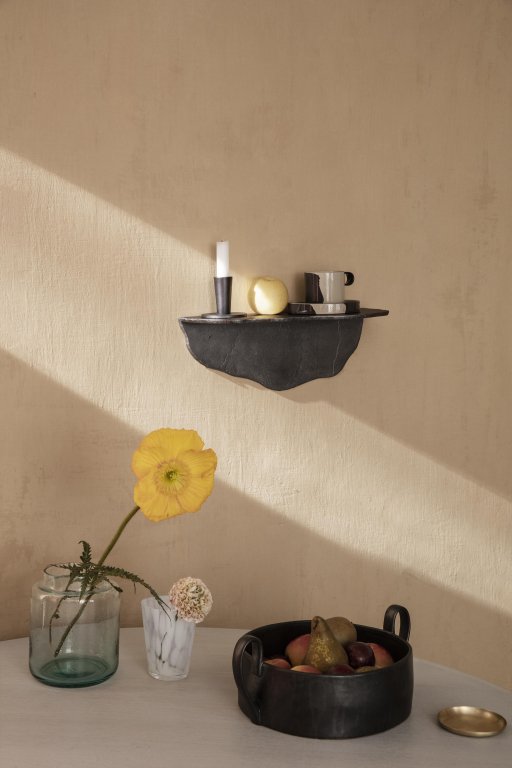 Ferm Living Fracture wandplank zwart aluminium