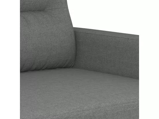 Ensemble de canapés 3 pièces avec coussins Gris foncé Tissu