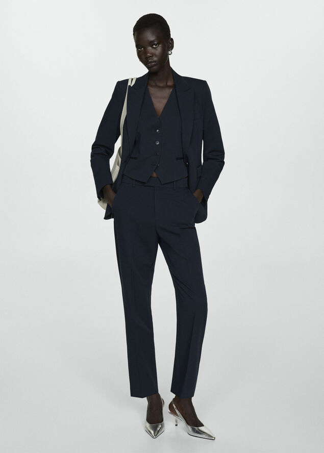 MANGO Suit waistcoat with buttons Navy