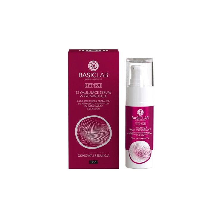 BasicLab Esteticus Stimulierendes und Ausgleichendes Serum mit 3% Adapalensäureester für die Nacht, 30 ml
