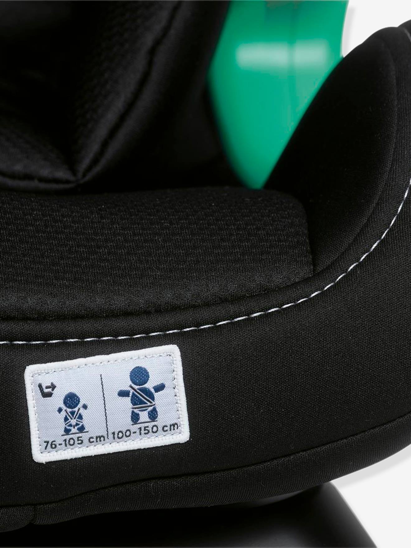 Cadeira auto CHICCO MySeat i-Size para crianças de 76 a 150 cm, equivalente aos grupos 1/2/3, preta lisa.