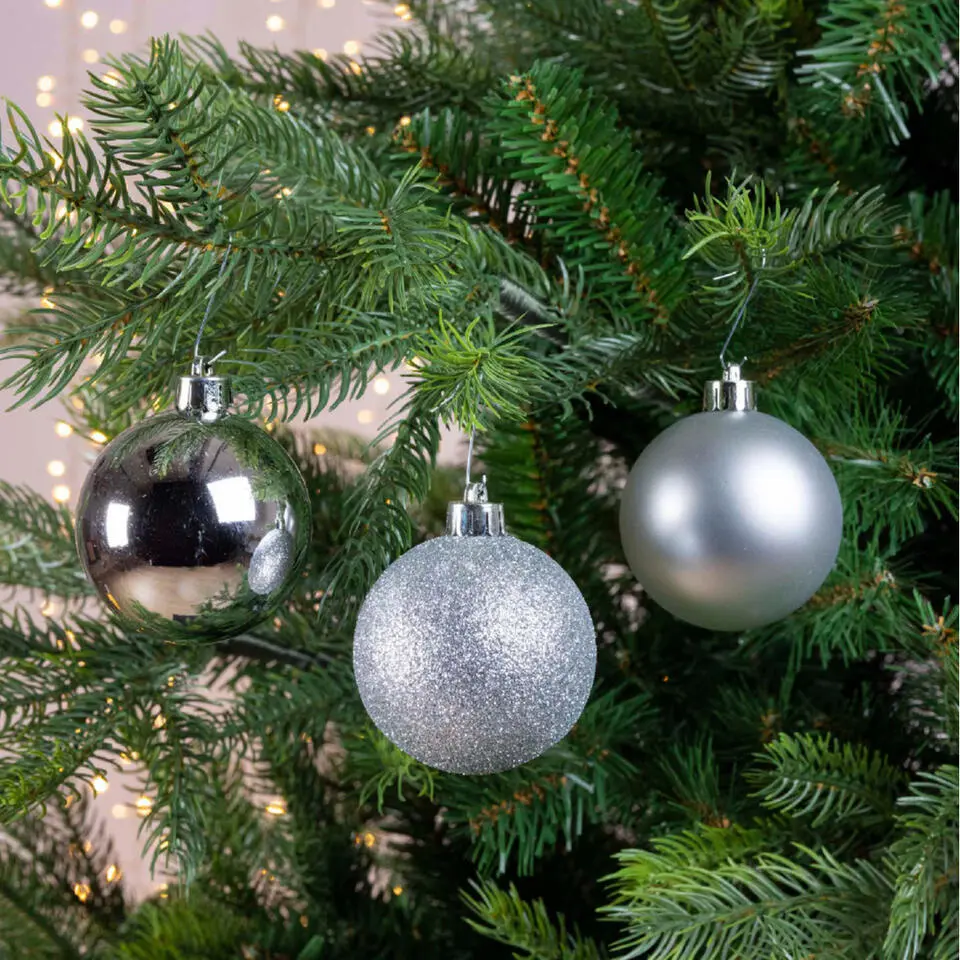 Decoris kerstballen - 30x st - zilver - D6 cm