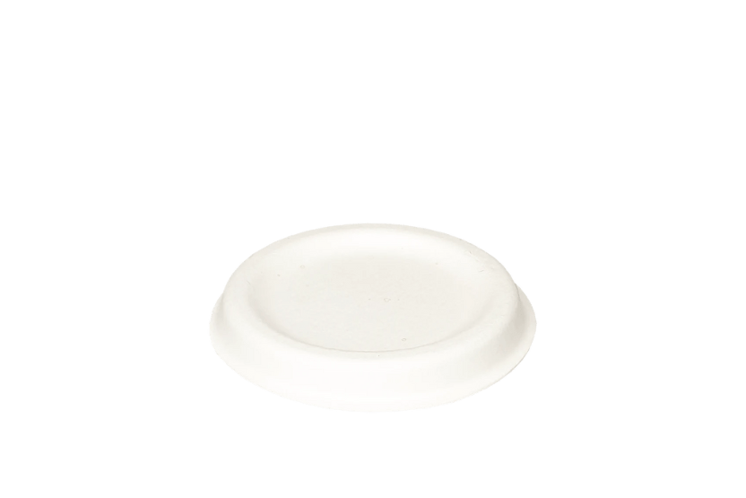 Deksel sausbakje 120ml Ø76mm suikerriet Plastic- en Pfas-vrij BIO