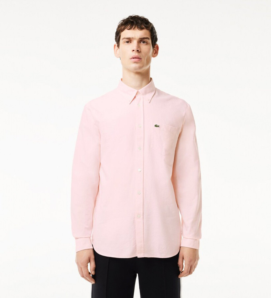 Camisa Lacoste Oxford de corte regular rosa