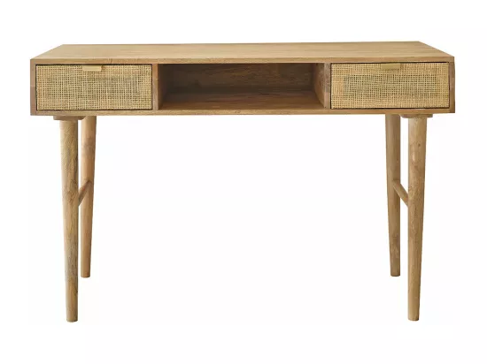 Bureau en manguier massif et cannage