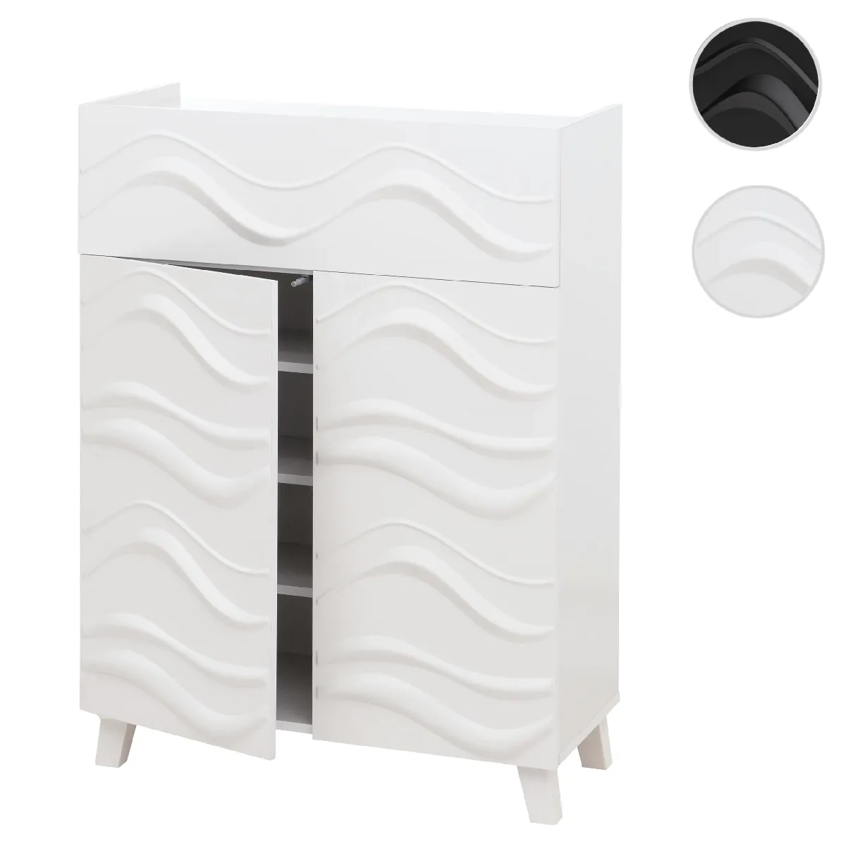 MENDLER Commode HWC-N86 - Blanc 3D