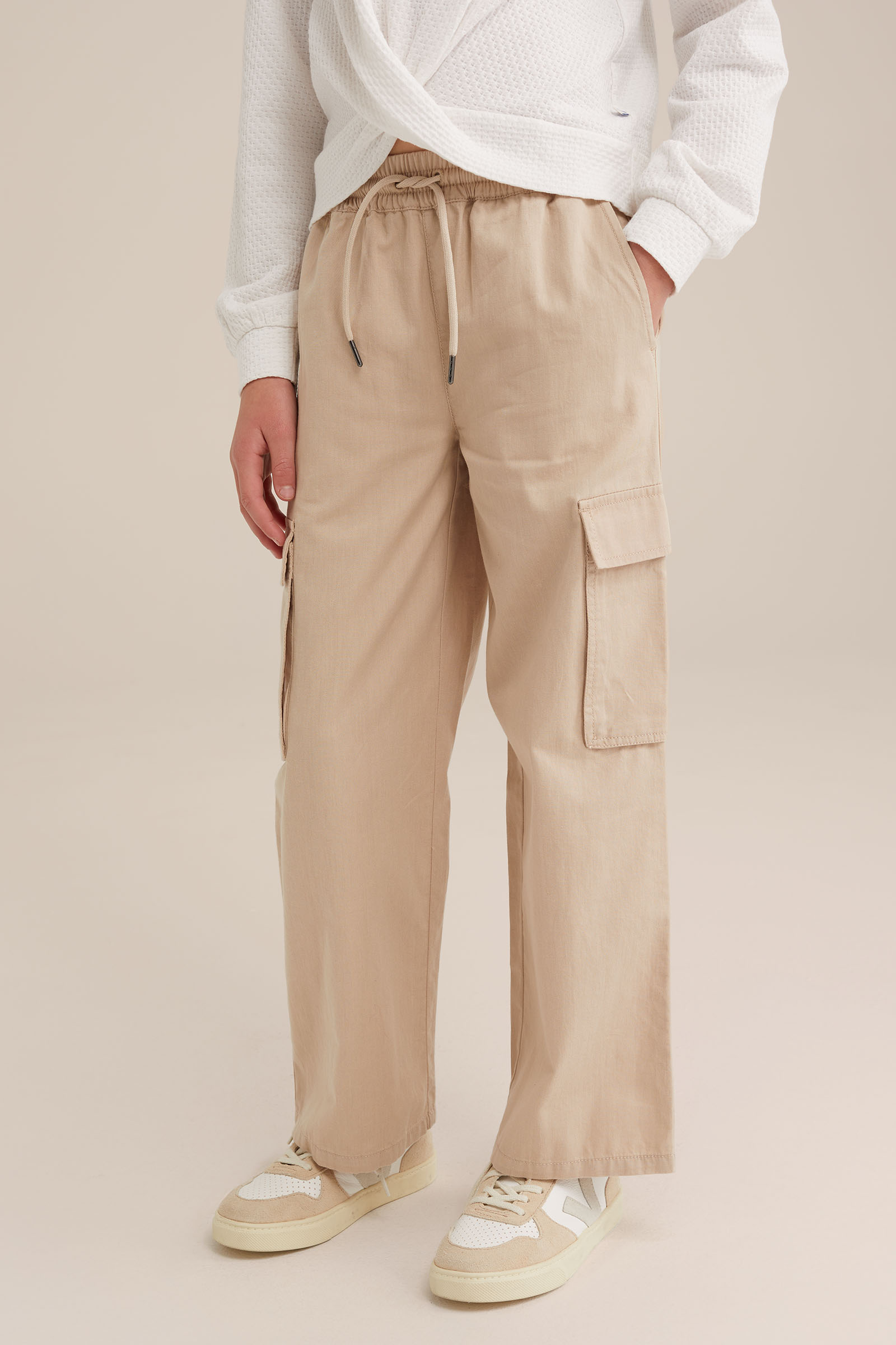 Meisjes cargobroek WE Fashion Beige