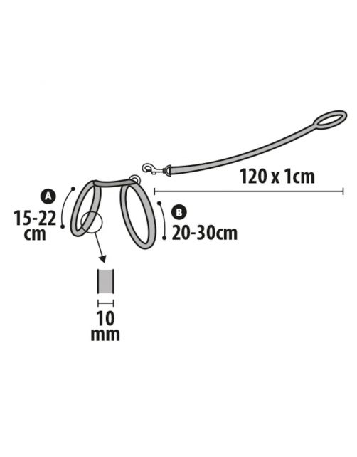 Flamingo Kittenharnas + Lijn Ziggi - Kattentuigje - Zwart 120cm 10mm