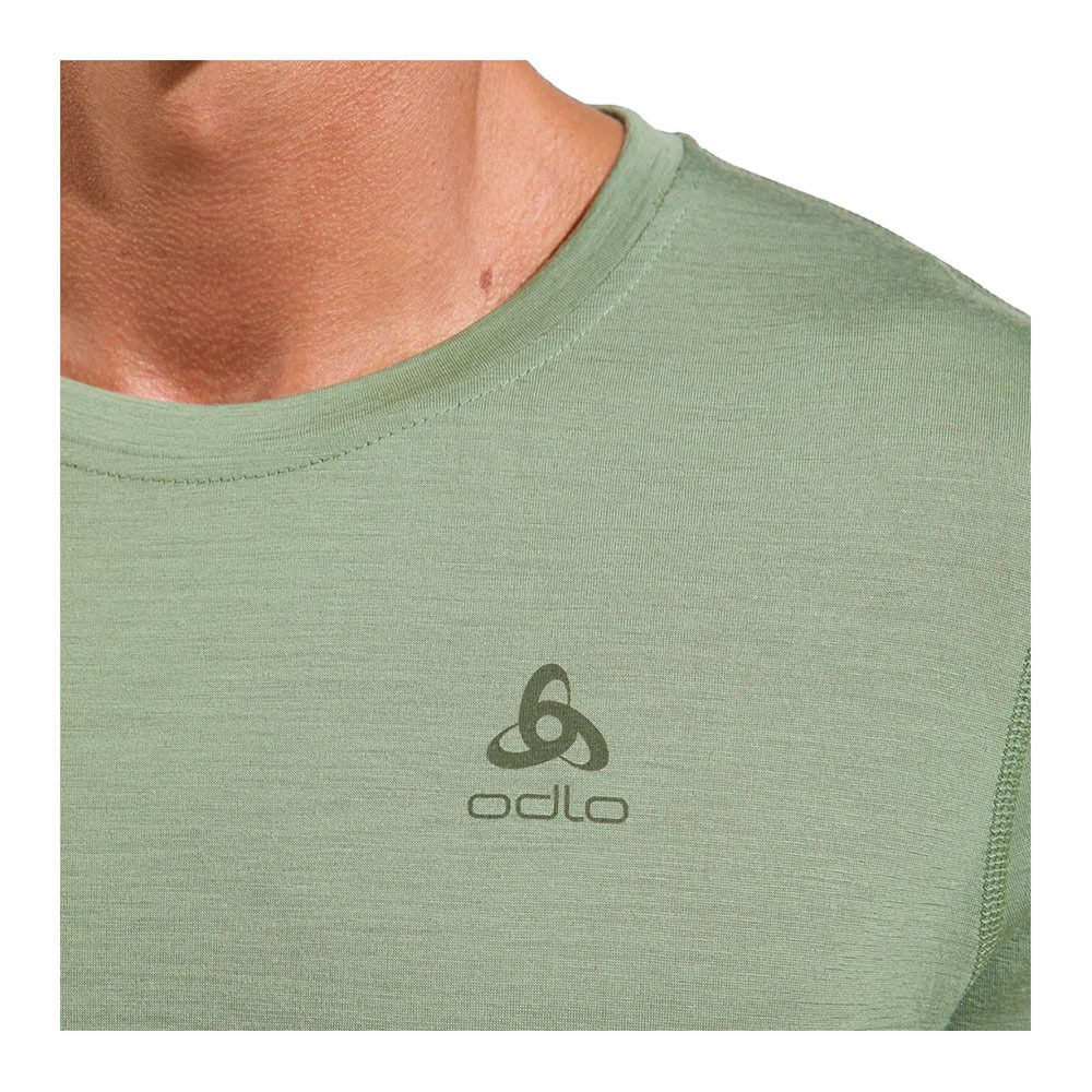 Odlo MERINO WARM - Sous-couche Homme matte green