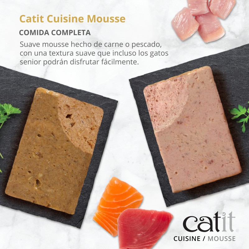 Catit Cuisine Mousse para Gatos, Frango com Presunto - 90g