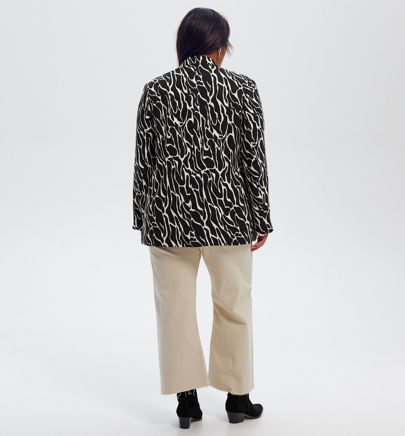 Veste de tailleur imprimée - Imprimé noir