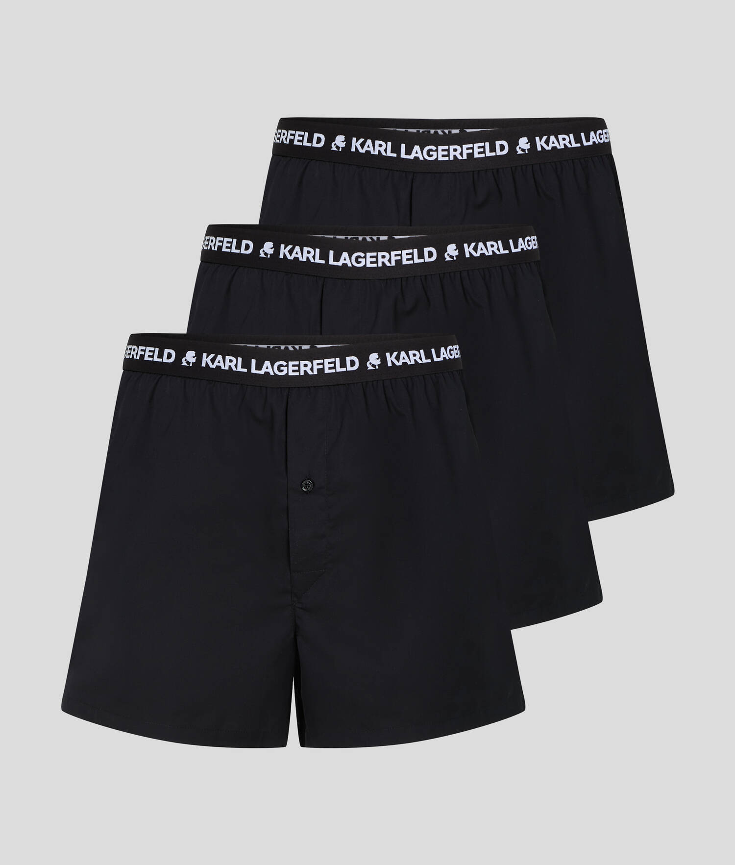 SHORT BOXER TISSÉ AVEC LOGO KARL - LOT DE 3
