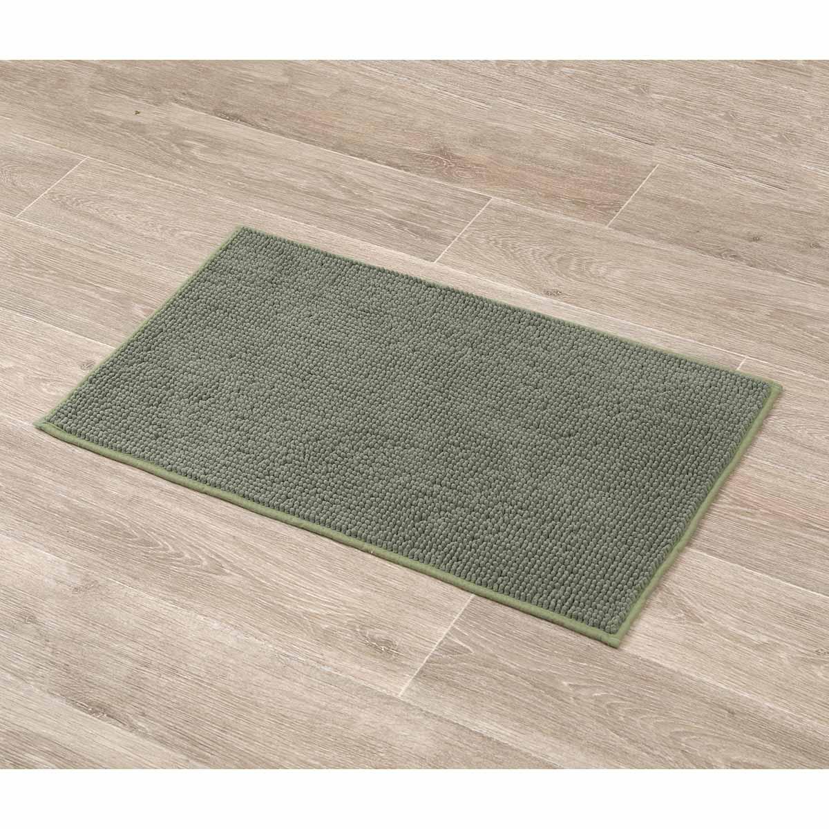TAPIS MICROFIBRE BOULES UNI 45X75CM KAKI