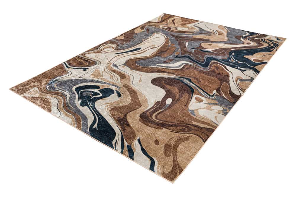 Moderner Teppich EARTH 230x160cm braun beige blau Flachgewebe Indoor