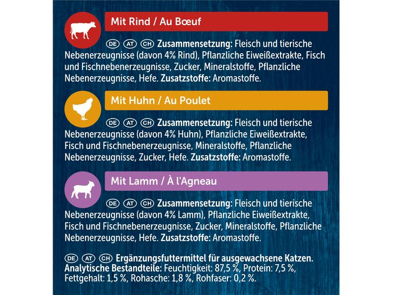 Felix Nassfutter Soup Original Fleisch, 6 x 48g Ergänzungsfuttermittel für ausgewachsene Katzen