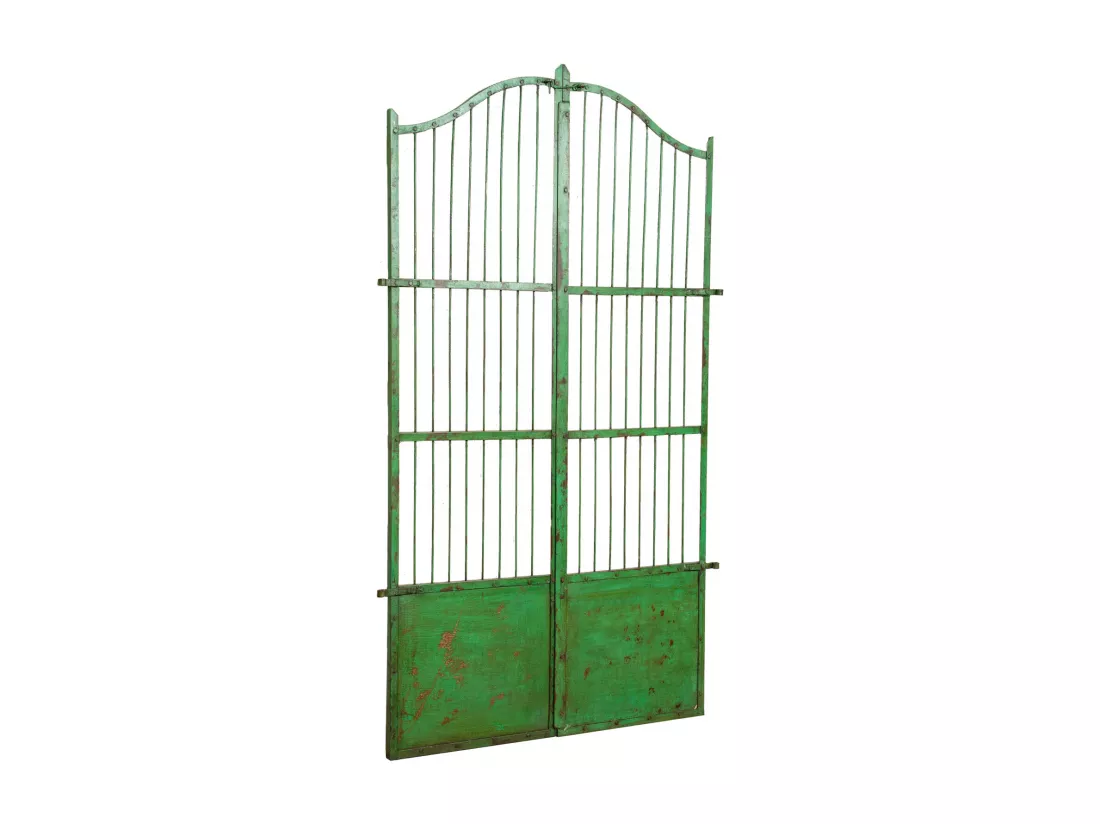 BISCOTTINI Portail - Fer Forgé Finition Antique - Clôture en Fer - Portail en Métal - Porte Décorative - Portail d'Entrée - 118x6x200cm - Une Pièce
