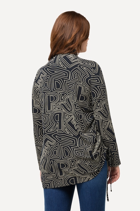 Shirt, Saumband, Stehkragen, Langarm, Biobaumwolle
