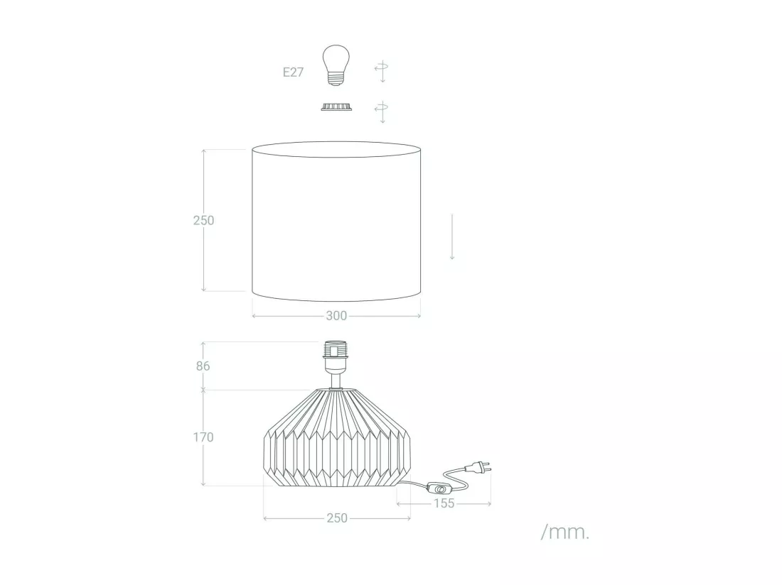 Lampe à Poser Porcelaine et Tissu Monduver Blanc