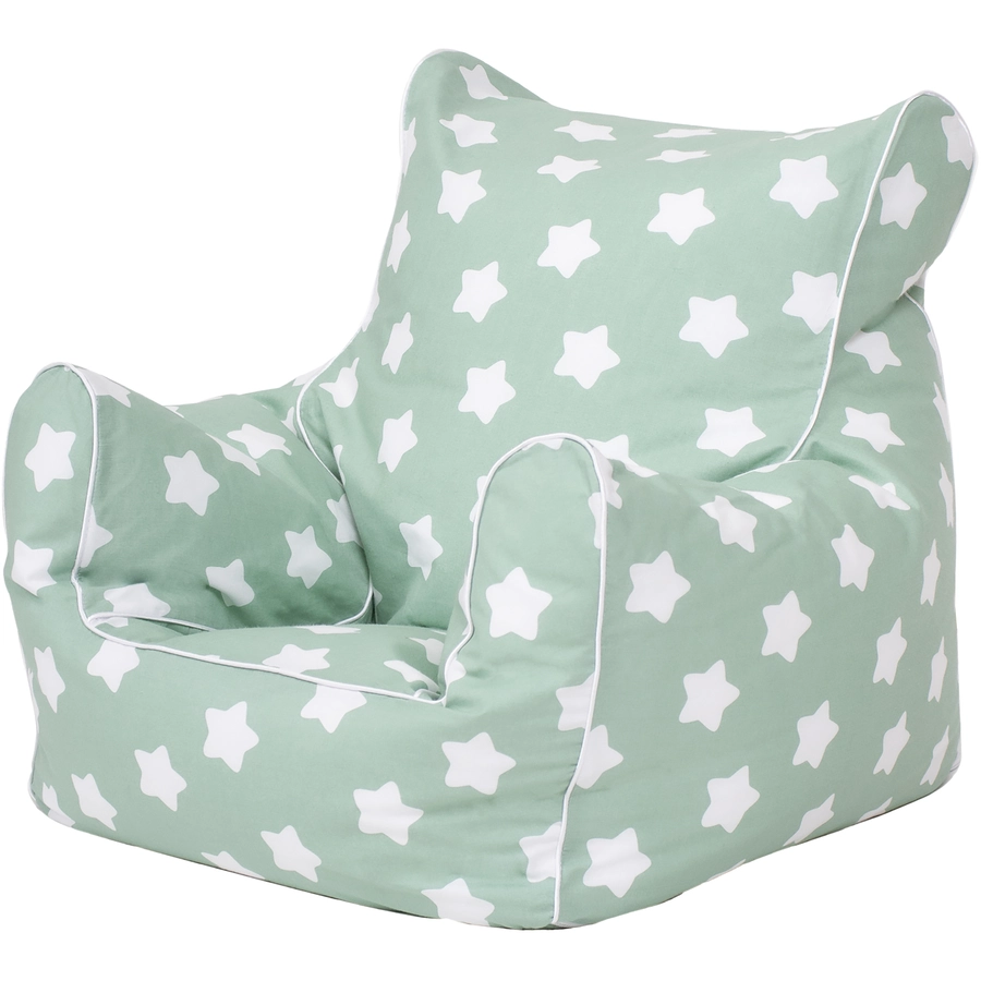 knorr toys® Kindersitzsack Green white stars grün