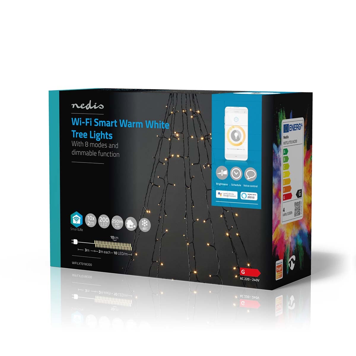 Nedis SmartLife Decoratieve LED iOS/Android 10x2 meter 200 LED's warm wit