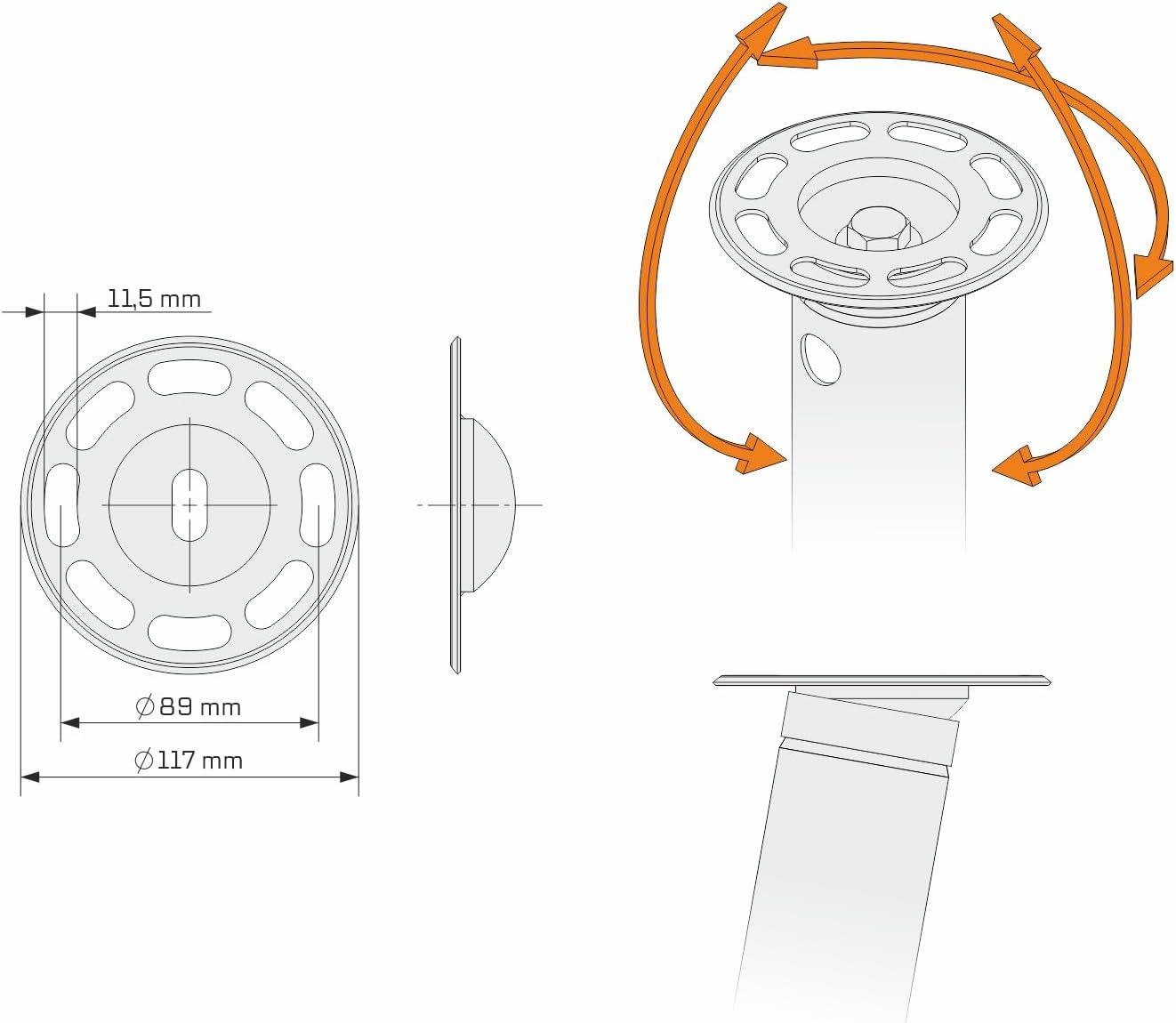 NEU 80 cm 4er TILT-Set Schraubfundamente Ø 60 x 2; M12