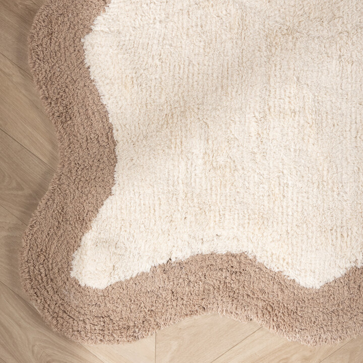 Wasbare loper - Hazy Beige/Creme