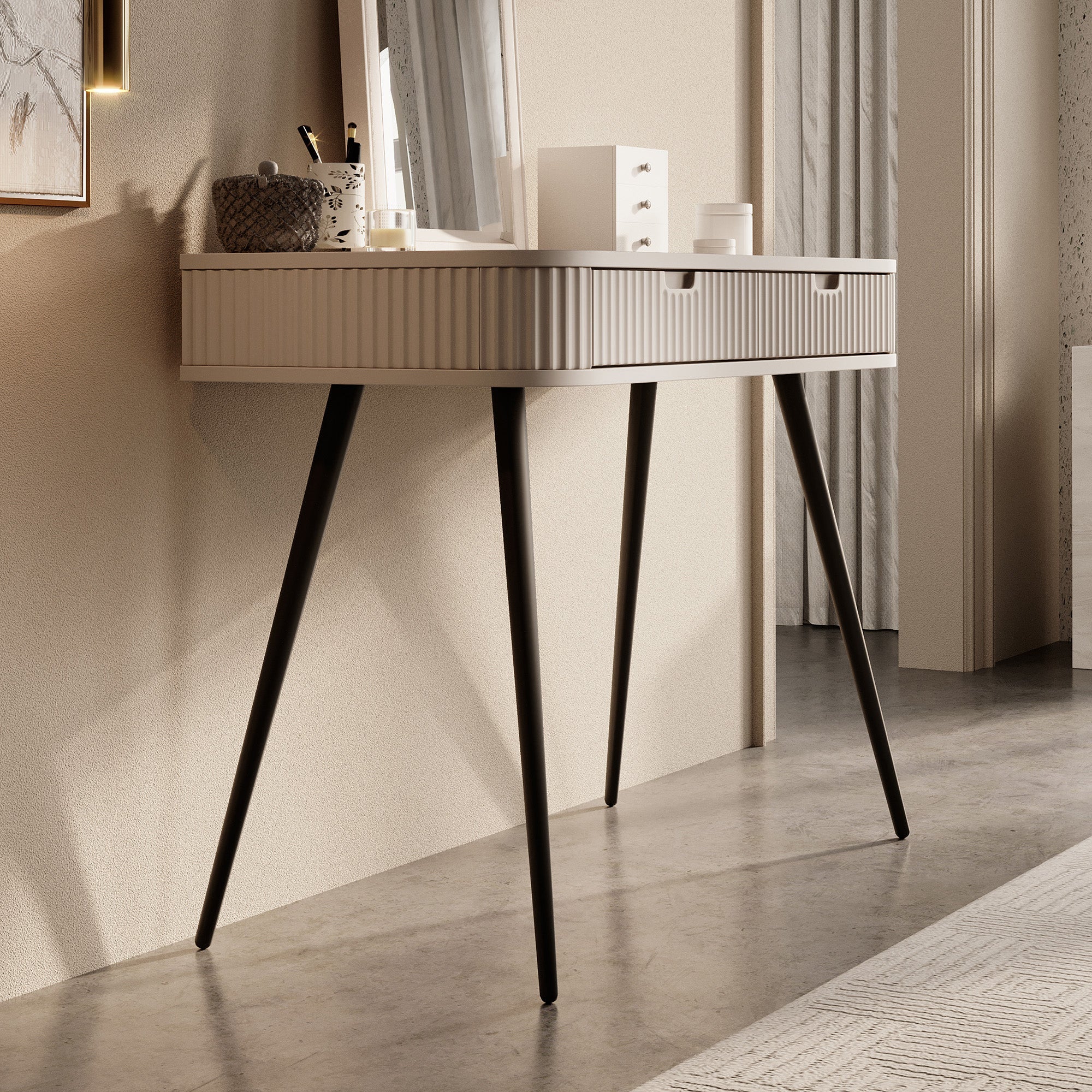 Meubella - Kaptafel Zakari - Beige - 103 cm