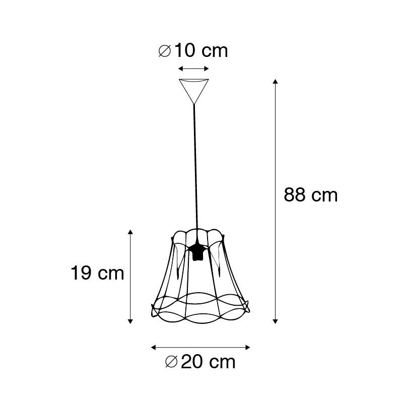 Retro hanglamp zwart 20 cm - Granny Frame