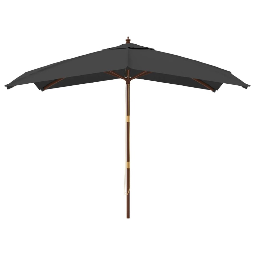 Parasol de jardin avec mât en bois 300 x 300 x 273 cm anthracite