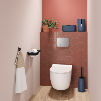 Tiger Toiletborstelhouder TESS met Swoop borstel flexibel blauw/zwart