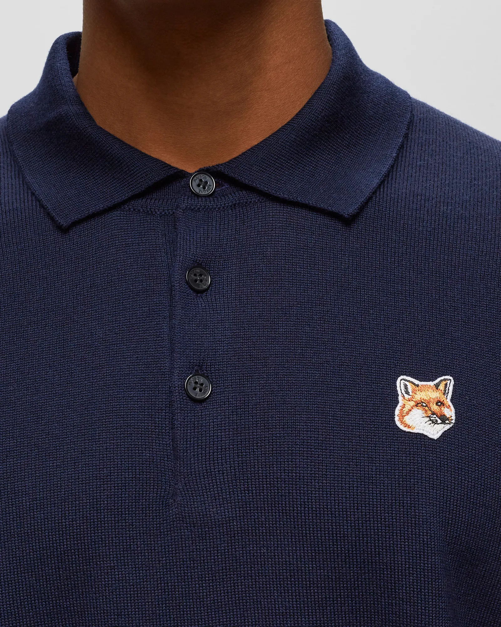 Maison Kitsune FOX HEAD PATCH POLO JUMPER